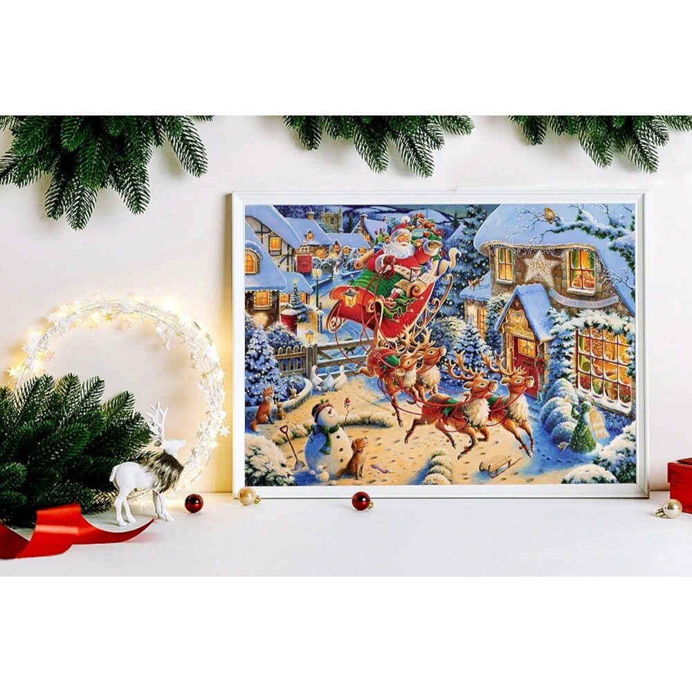 Santa Christmas Scene Puzzle 1000pcs NEW